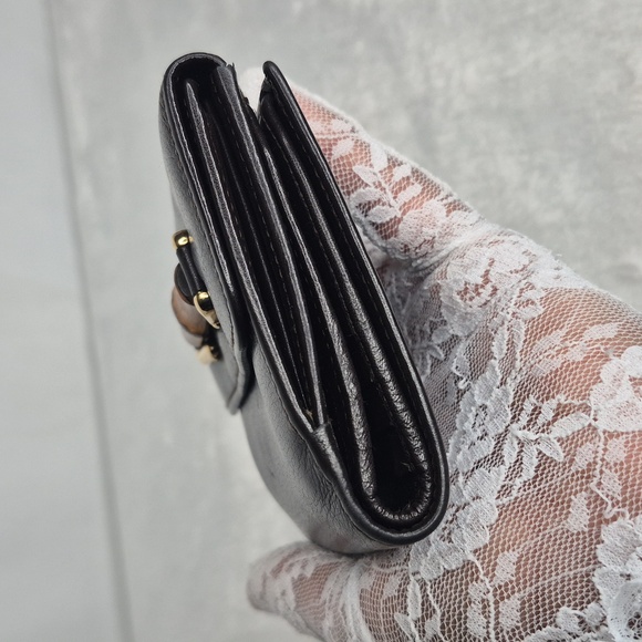 Gucci Dark Brown Bi-Fold Bamboo Leather Wallet - Picture 16 of 17